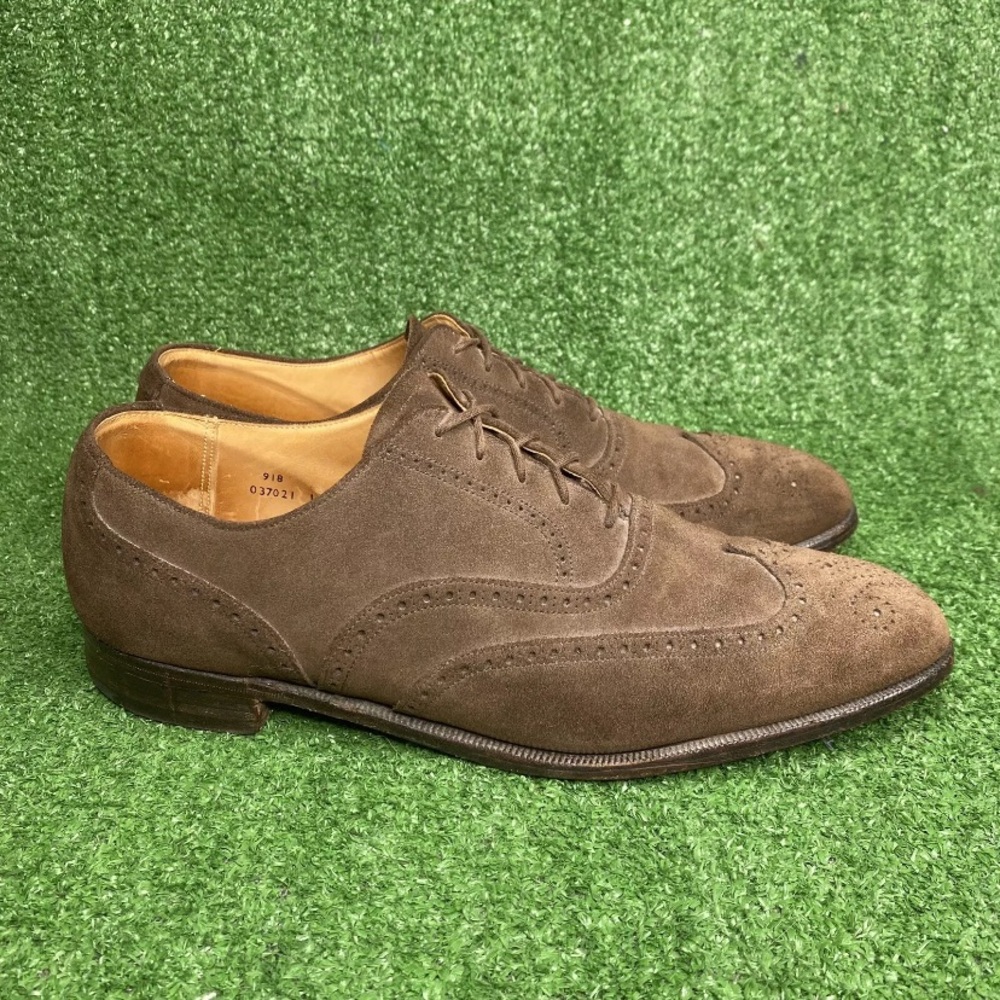 Vintage Carroll & Co Beverly Hills Made‎ In England Brown Suede Mens Size 11.5